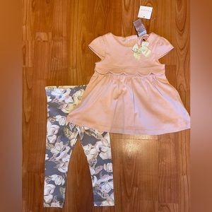 Tahari 2-Pc Baby Girl Top & Leggings Set (size 12M)